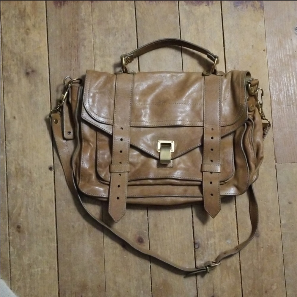 Proenza Schouler PS1 beige leather satchel